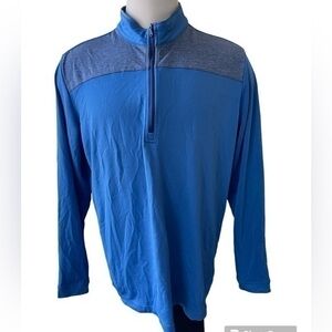 ADIDAS GOLF Blue Grey‎ Lightweight Moisture Wick Quarter Zip Pullover Size XL